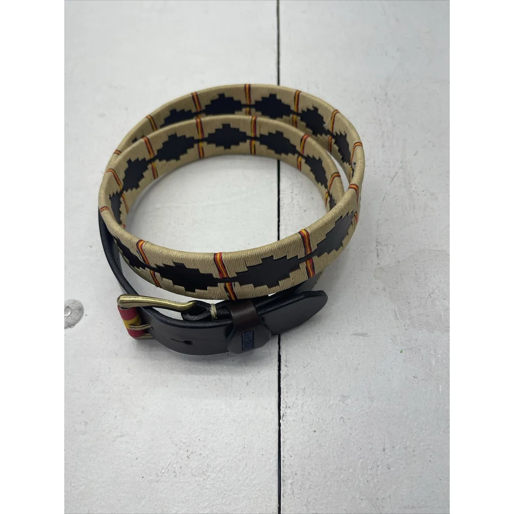 Old Ombu Belt Adults Size 110 43” XL Pampa Leather Tan Wax Thread Western Cowboy